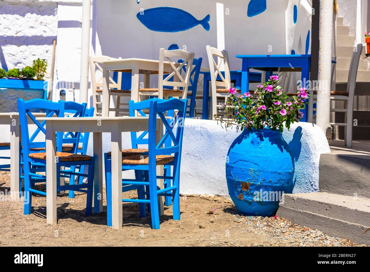 Traditional tavern in Astypalea island,Greece. Stock Photo