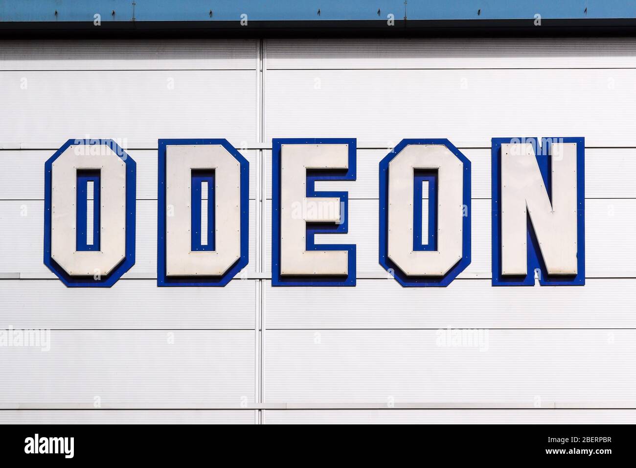 Company logo signs for odeon cinema, Kilmarnock, Ayrshire, UK Stock Photo