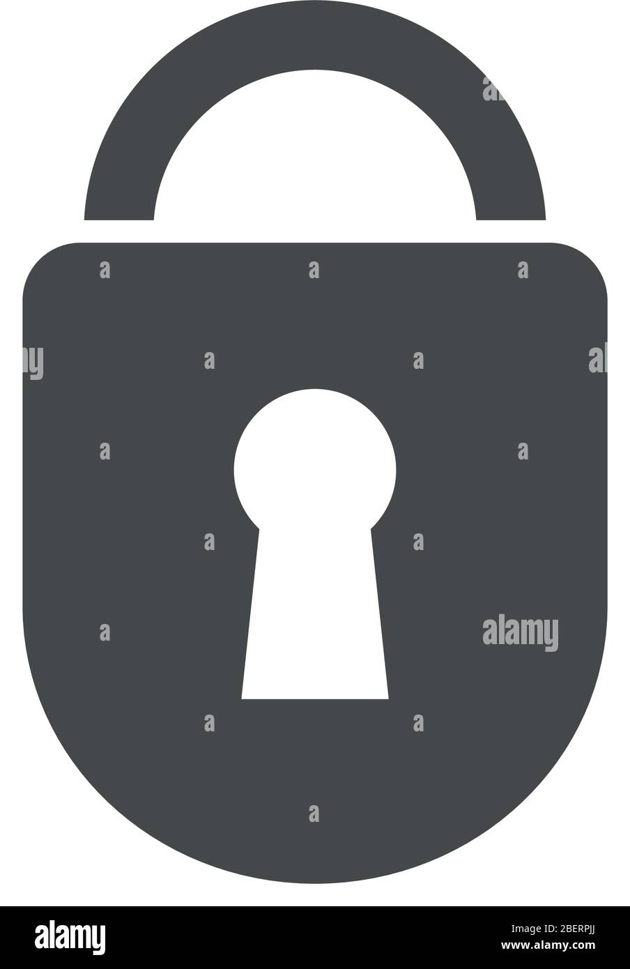 security padlock icon over white background, silhouette style, vector ...