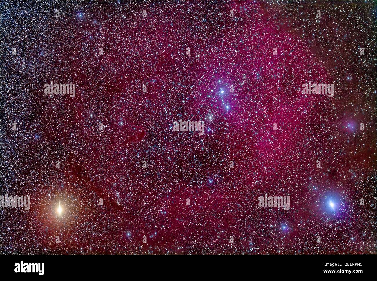 Lambda Orionis nebulosity in Orion. Stock Photo