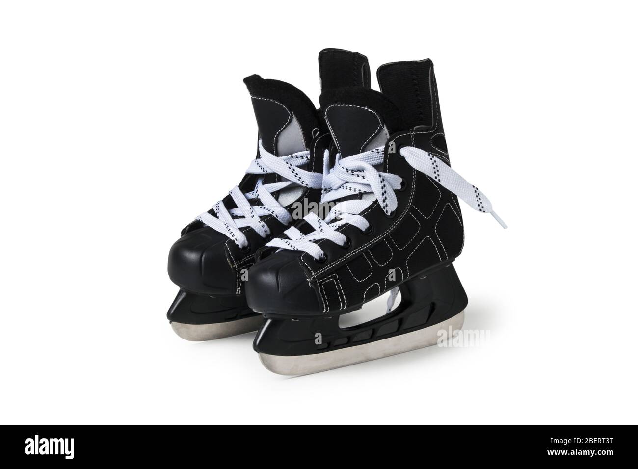 Children's hockey skates closeup isolated on white Stock Photo Alamy