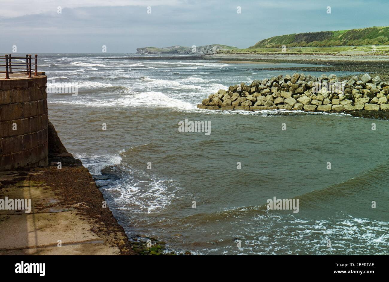 Coastal view looking north from Harrington Harbour in Cumbria Stock Photo