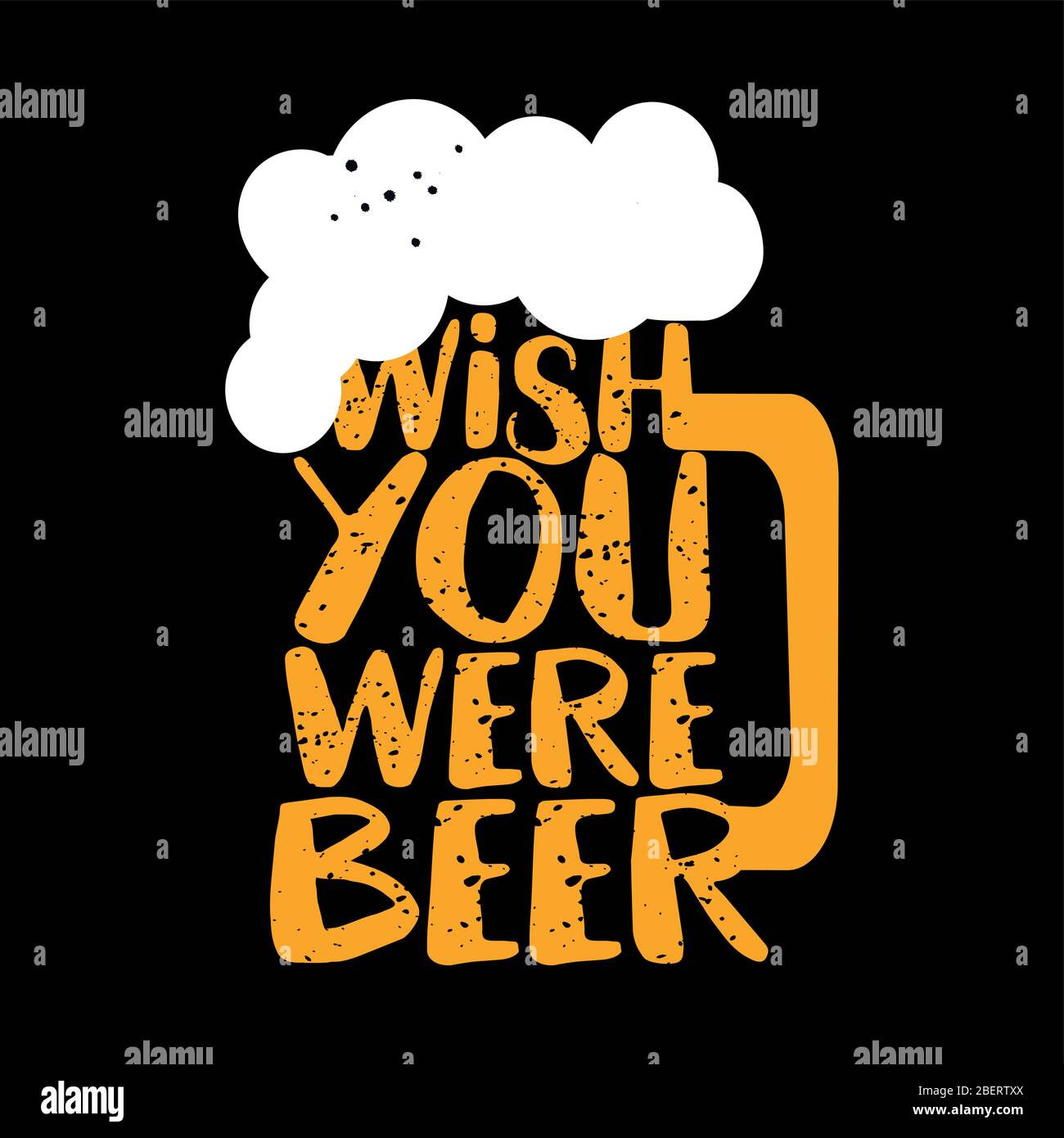 Wish you were beer - funny Saint Patrik's Day inspirational lettering design for Octoberfest, flyers, t-shirts, cards, invitations, stickers, banners, Stock Vector