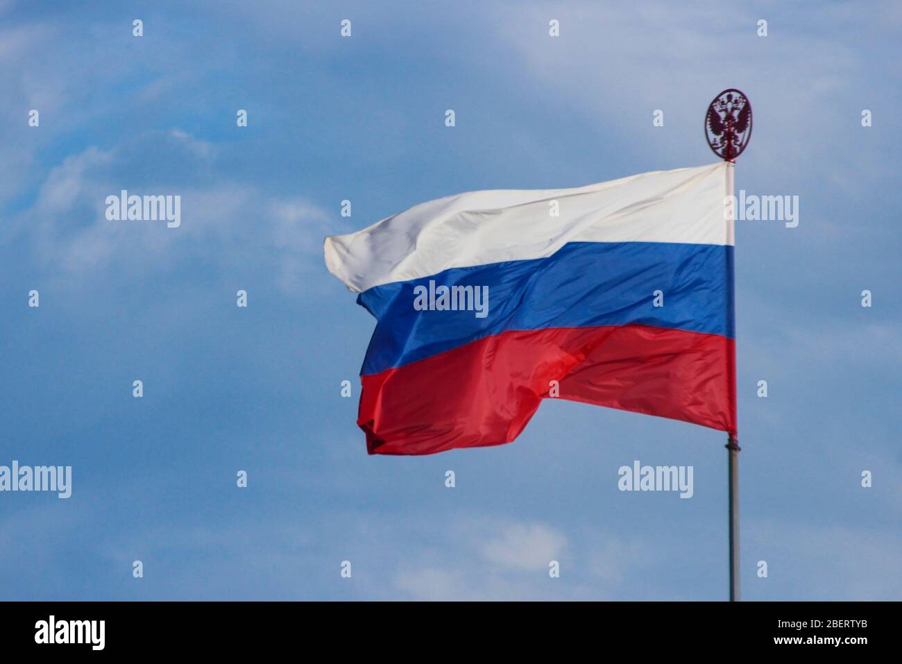 Russian Flag with Coat of Arms of Russia. Kremlin Presidential Coat of Arms  of Russia, 3d Rendering. Russian Eagle Stock Illustration - Illustration of  nation, flag: 183978487