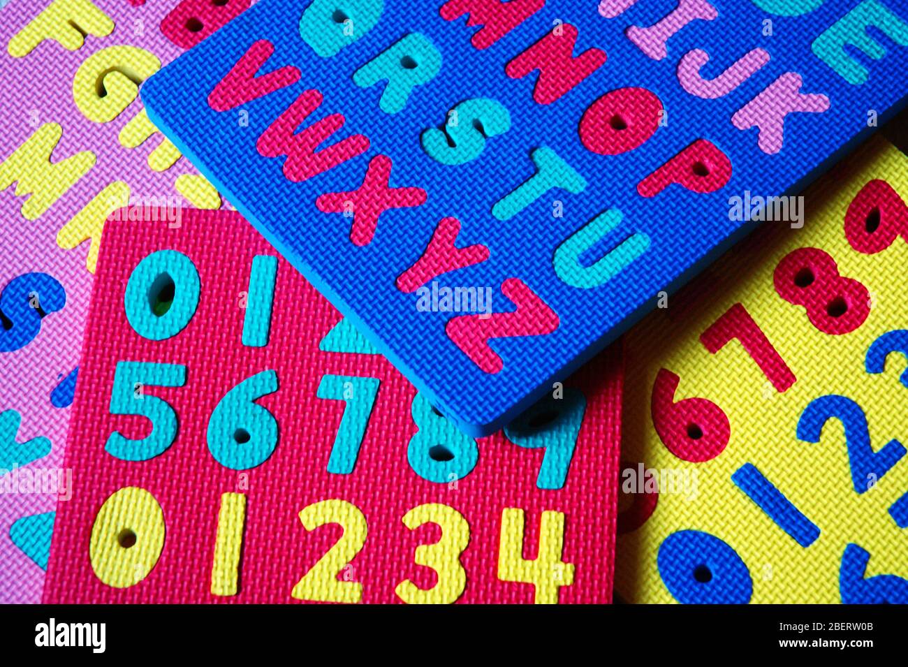 colorful letters and numbers puzzle Stock Photo - Alamy
