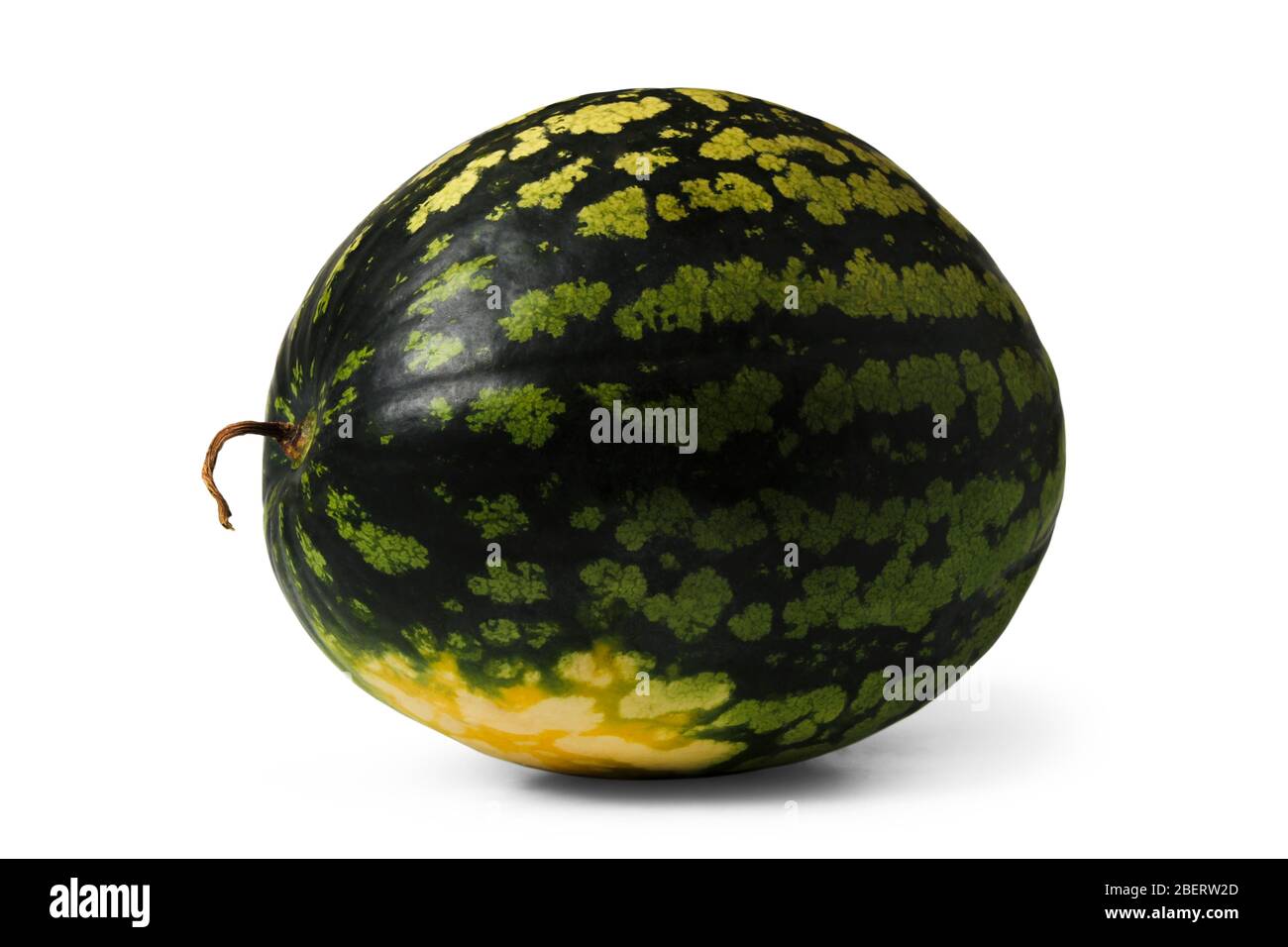 Ripe striped watermelon isolated on a white background Stock Photo