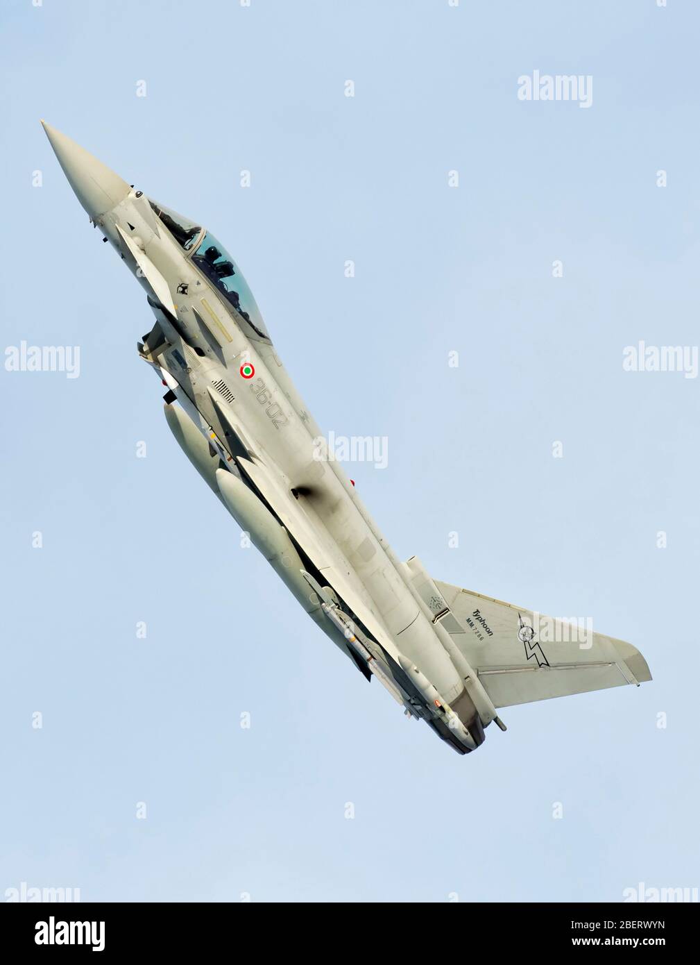 Italian Air Force Eurofighter Typhoon during NATO Baltic Air Policing, Estonia. Stock Photo