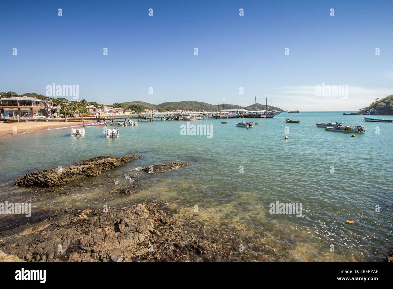 Buzios, Brazil - June 09 2017. Porto da Barra Beach in Buzios, Rio de ...