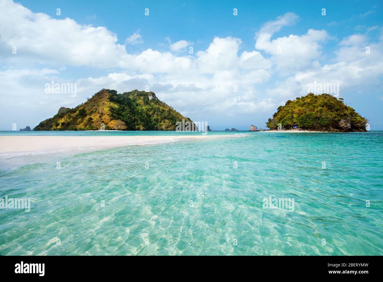 Crystal clear water in Tup Islands, part of the Four Island tour in Krabi province. Ao Nang, Thailand. Stock Photo