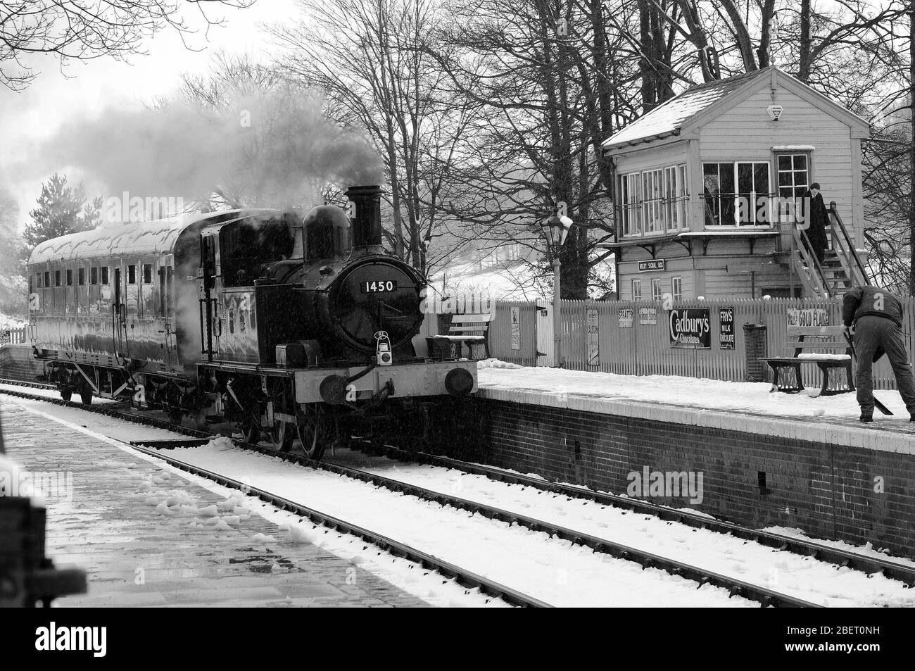 "1450" with an Arley - Highley auto train at Arley. Stock Photo