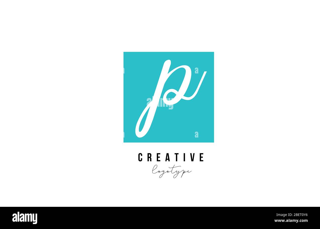 blue P square alphabet letter logo icon design for company and business Stock Vector Image & Art