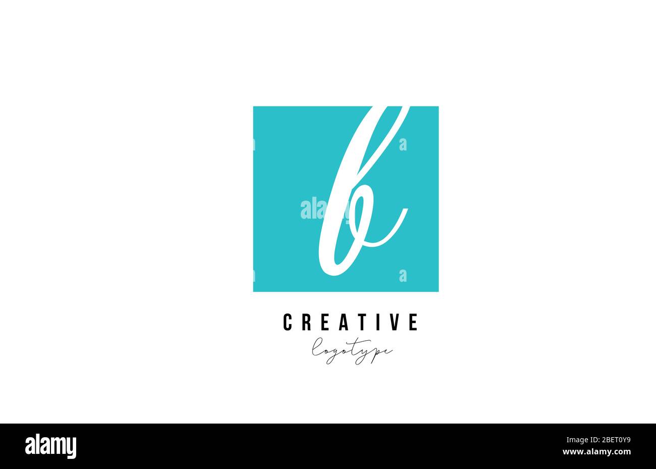 blue B square alphabet letter logo icon design for company and business ...