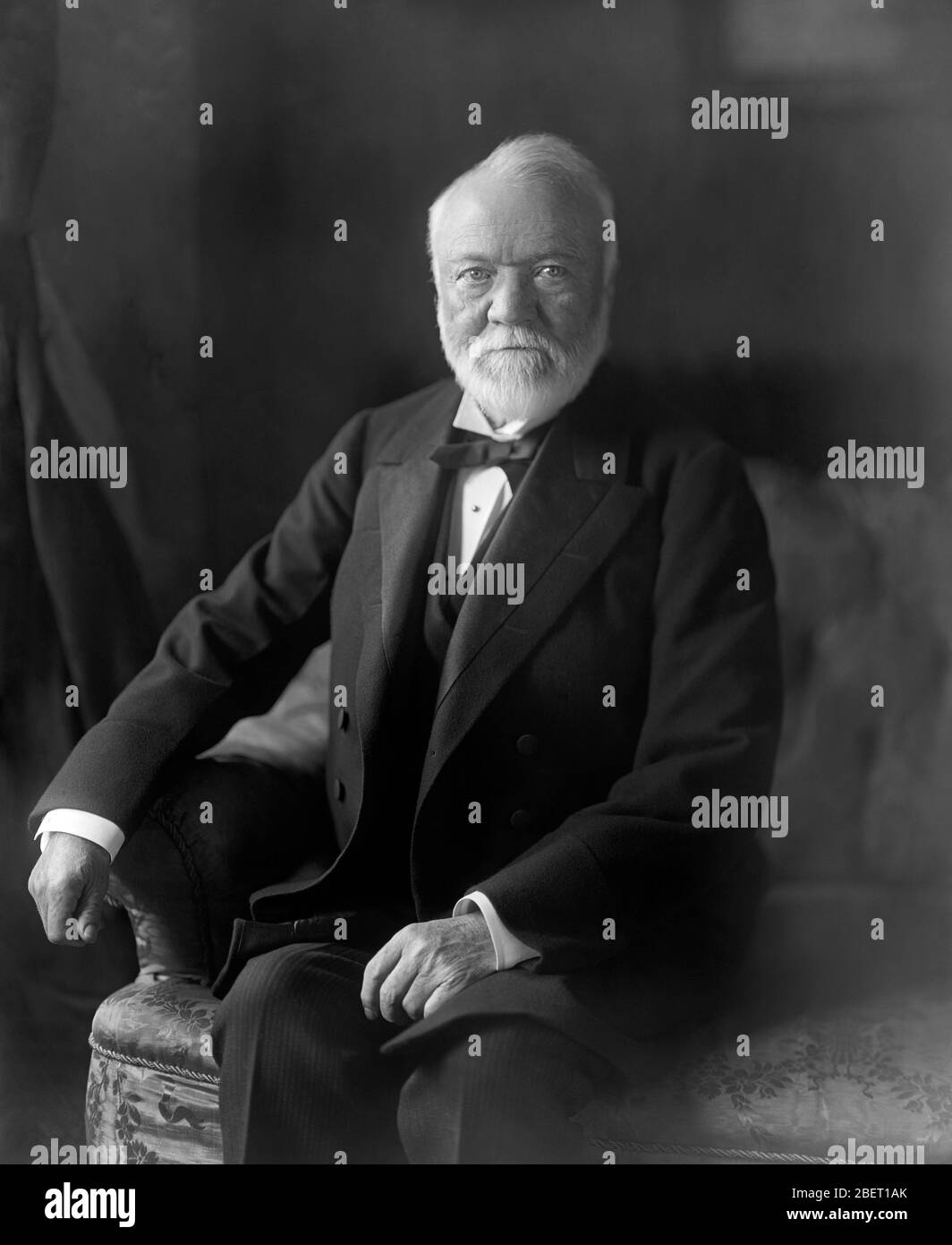 Scottish American businessman and philanthropist Andrew Carnegie taken in 1905. Stock Photo