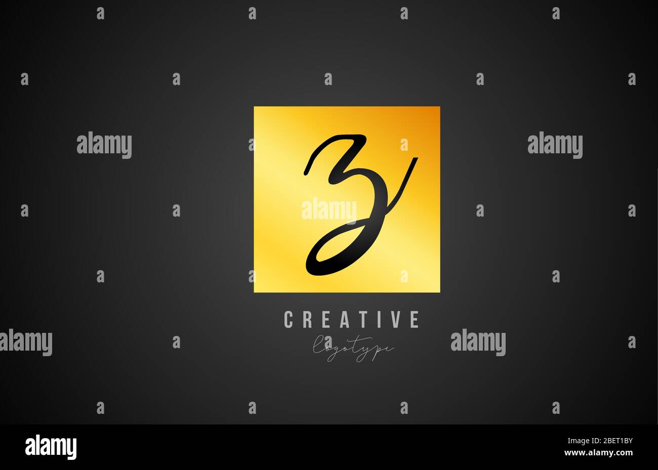 Z gold golden square alphabet letter logo icon design for company and ...