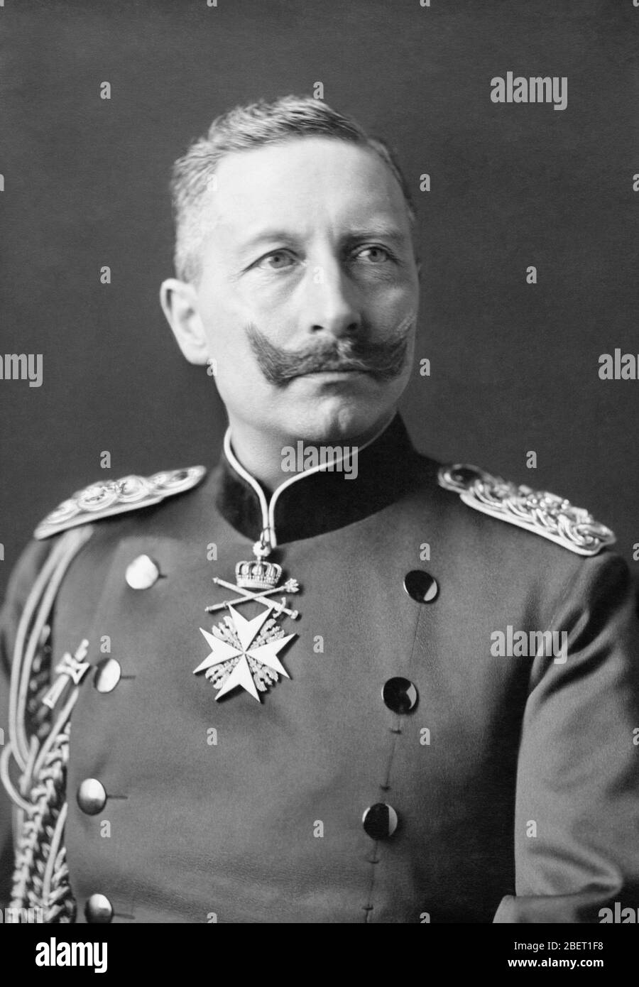 Portrait of Kaiser Wilhelm II, Emperor of Germany and King of Prussia, taken in 1902. Stock Photo