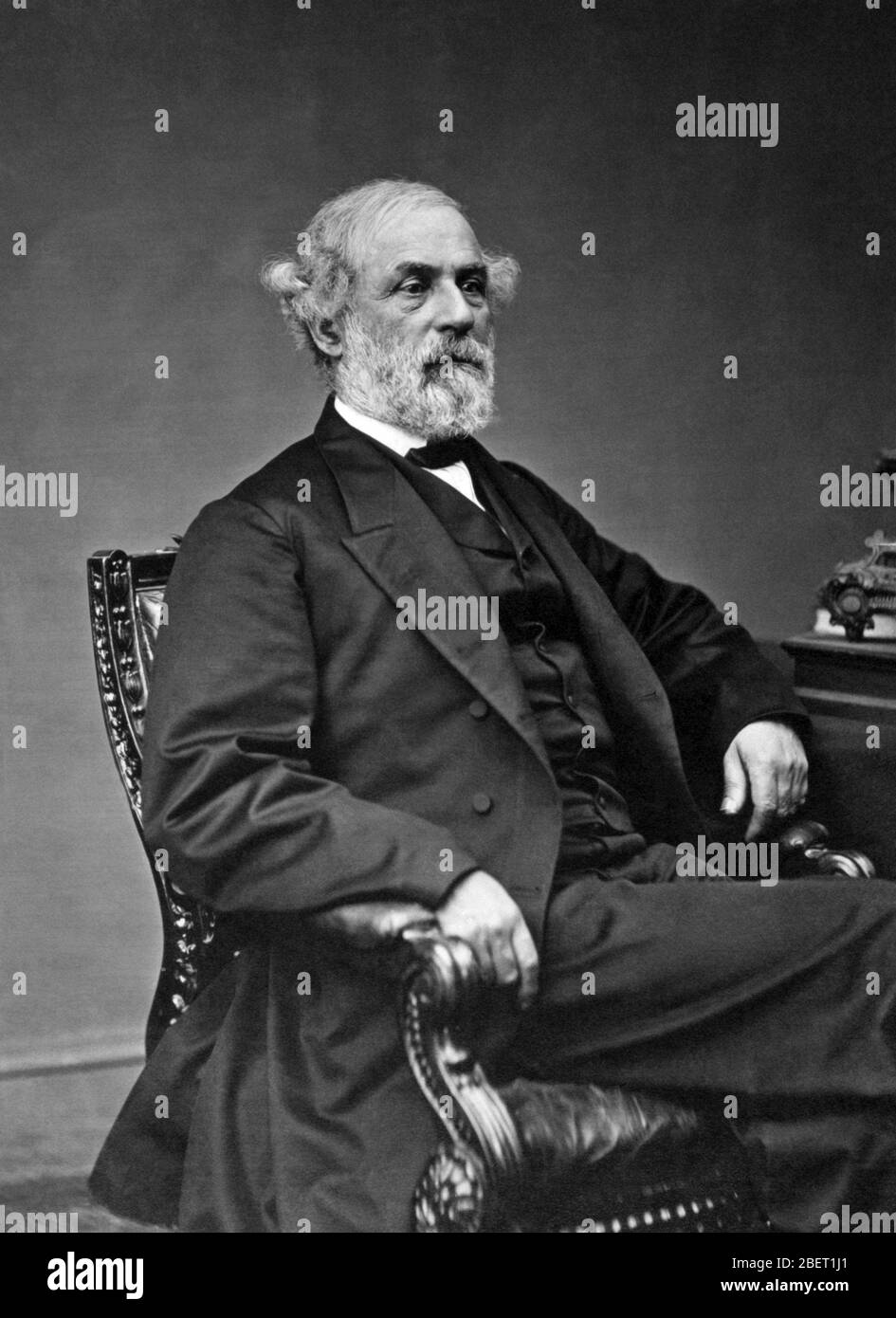 Portrait of Confederate General Robert E Lee after the war in 1869. Stock Photo