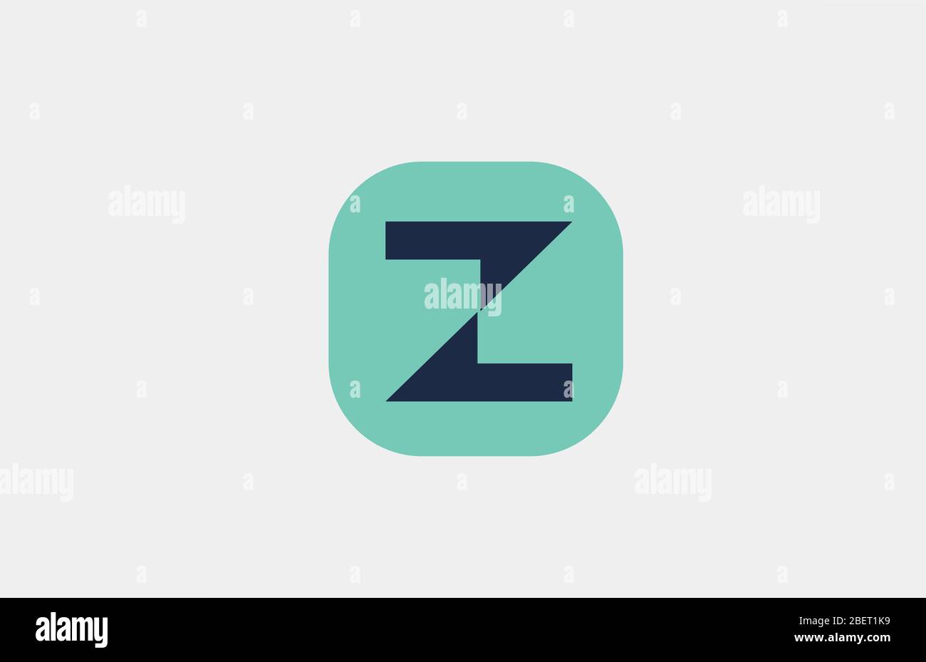 alphabet Z green square icon letter logo design for business and company Stock Vector