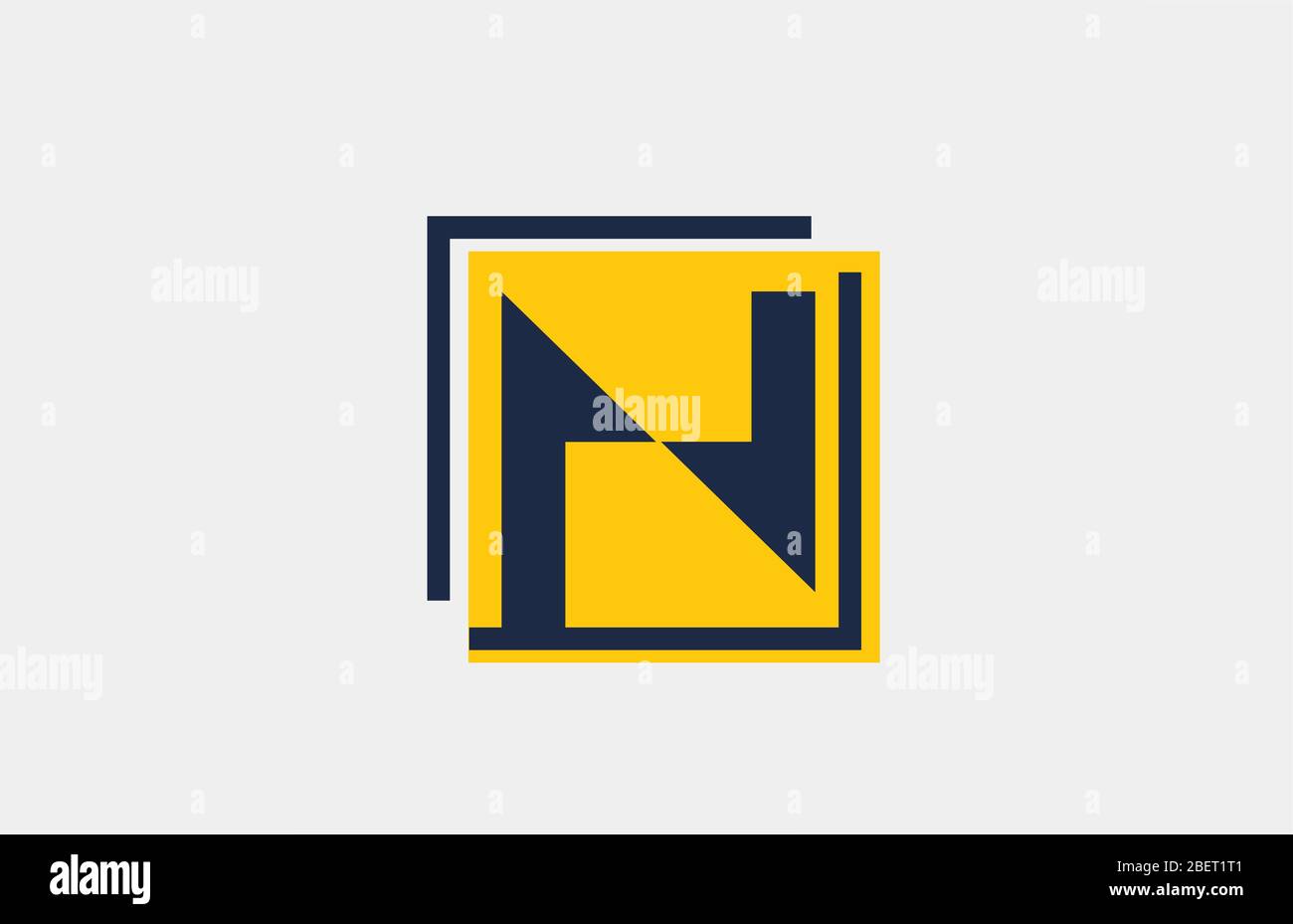 N yellow blue square alphabet letter logo icon design for company and ...