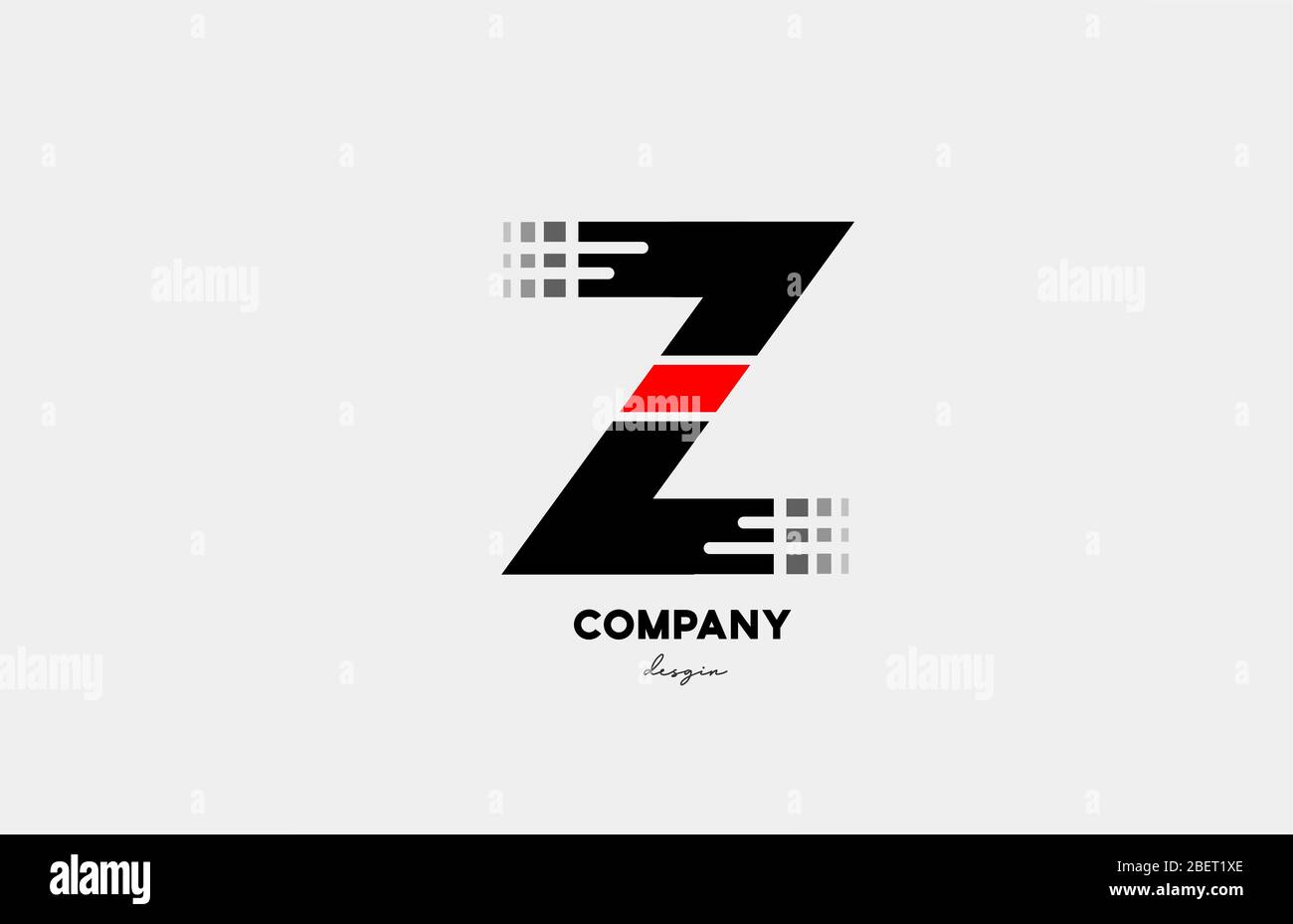 black red Z alphabet letter logo icon design for business and company ...