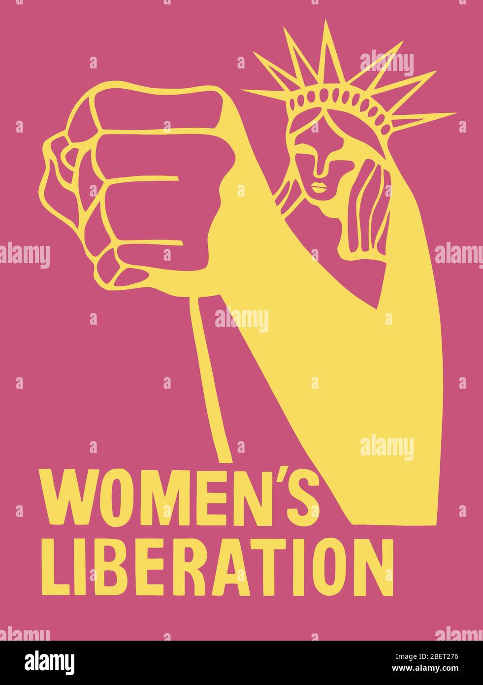 Retro history print features the sentiment underlying Women's Liberation Movement. Stock Photo