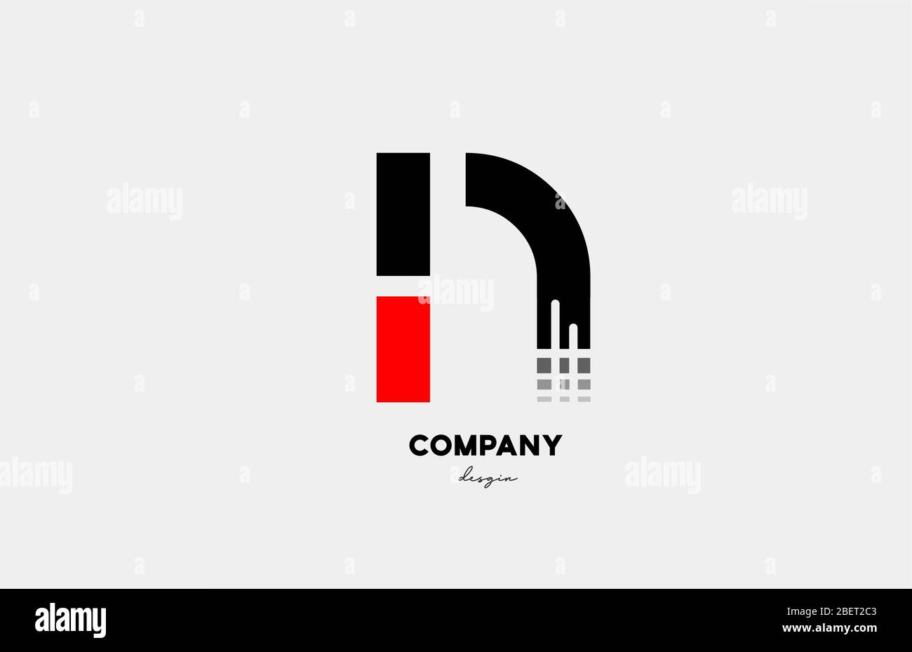 black red N alphabet letter logo icon design for business and company ...