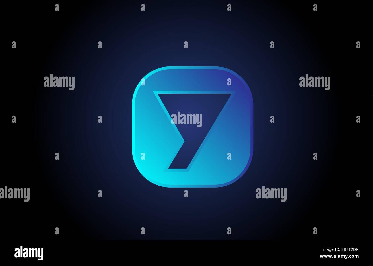 black blue Y alphabet letter logo design icon for company and business ...