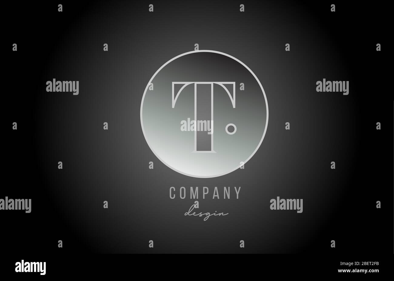 silver grey metal alphabet T letter logo design icon for business and ...
