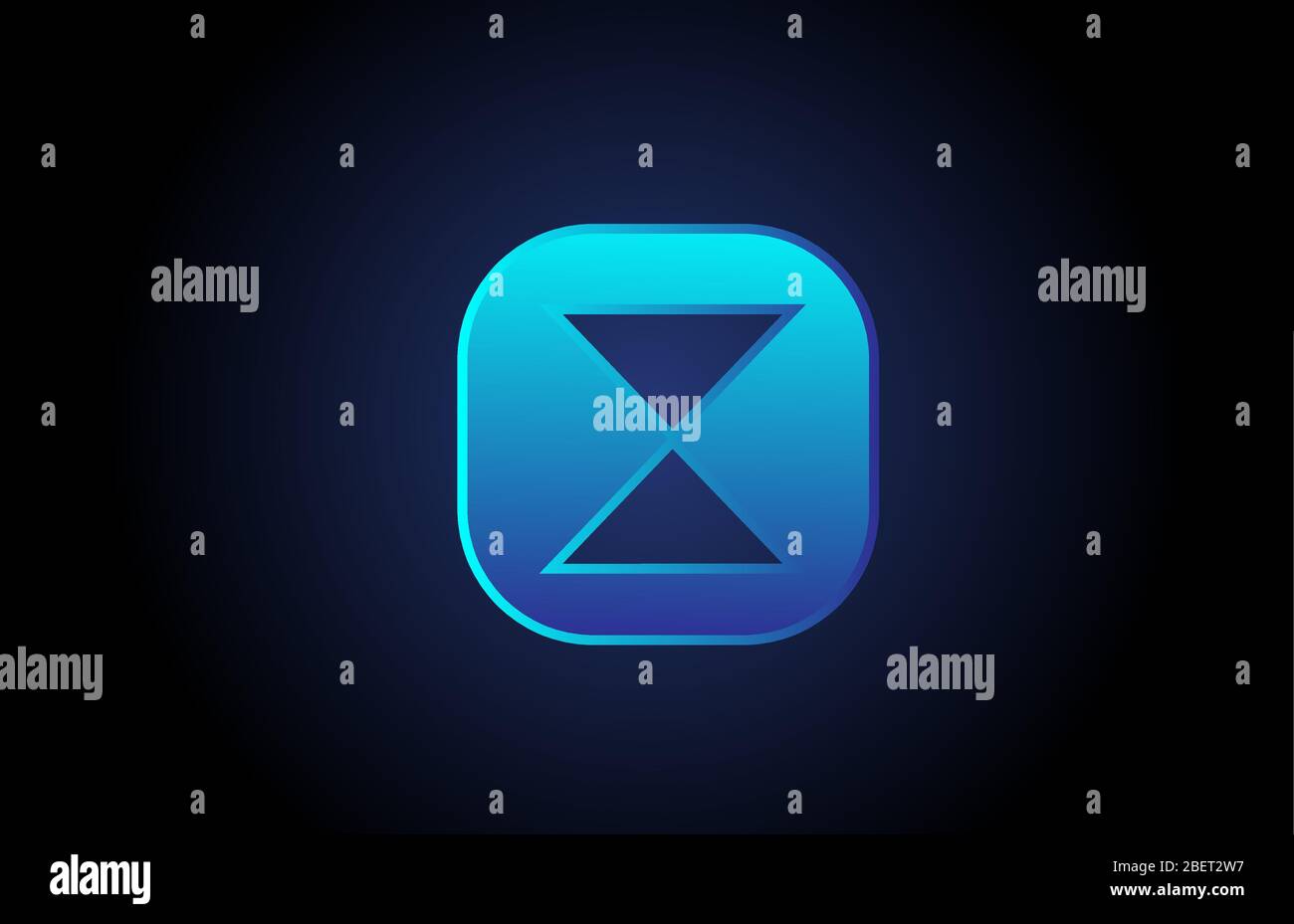 black blue X alphabet letter logo design icon for company and business ...