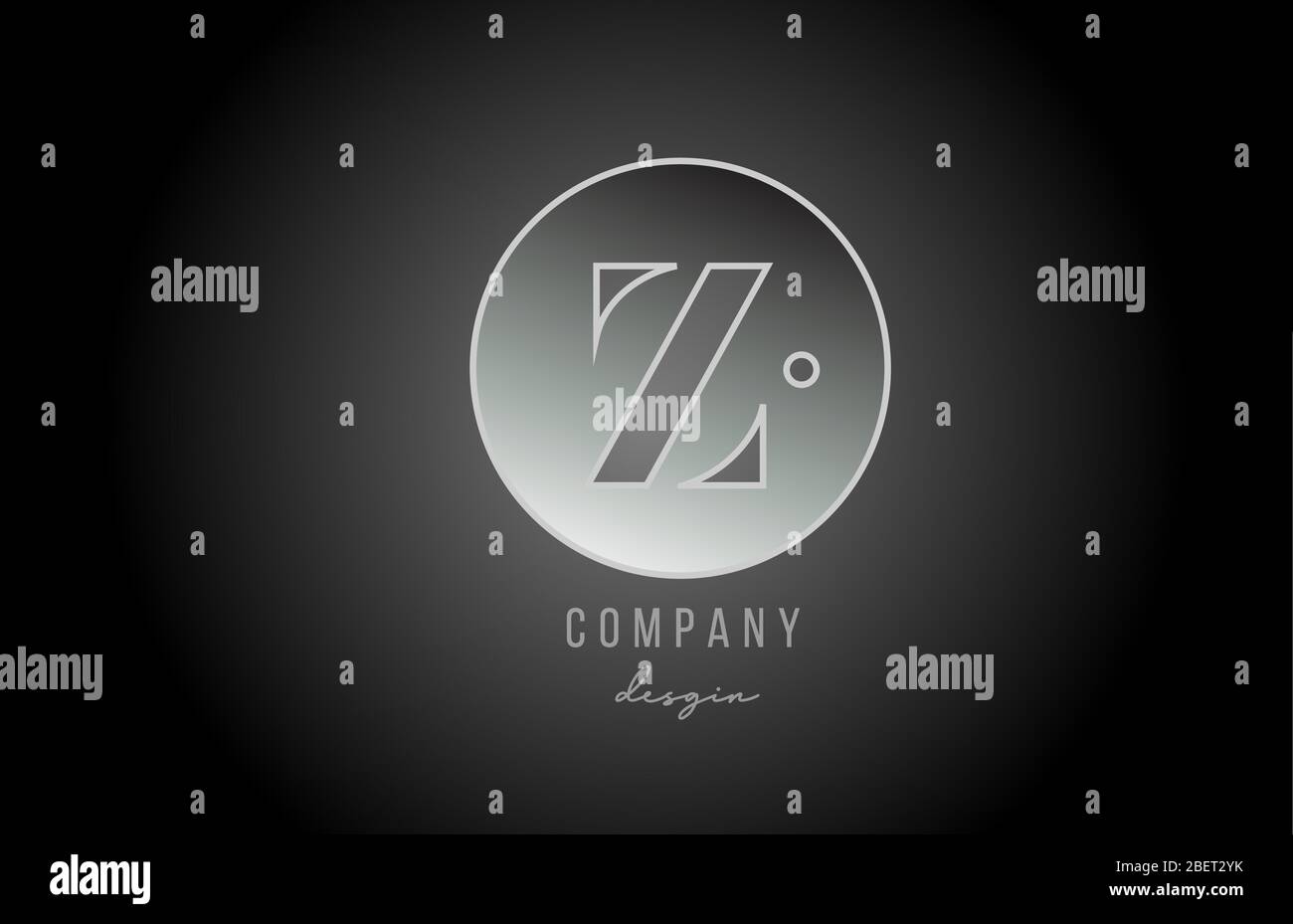 silver grey metal alphabet Z letter logo design icon for business and company Stock Vector