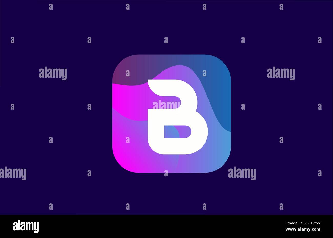 pink blue B alphabet letter logo icon design for company and business ...