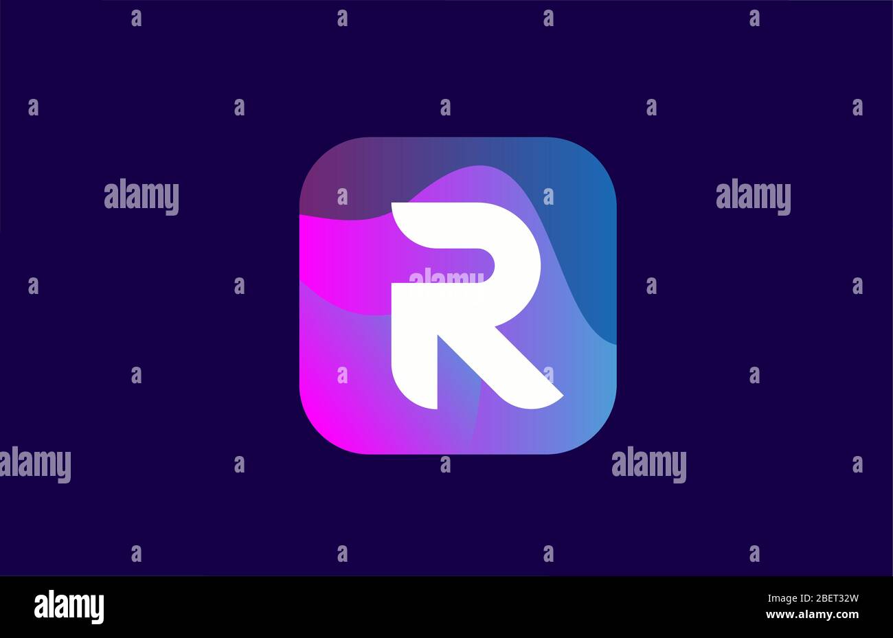 pink blue R alphabet letter logo icon design for company and business ...
