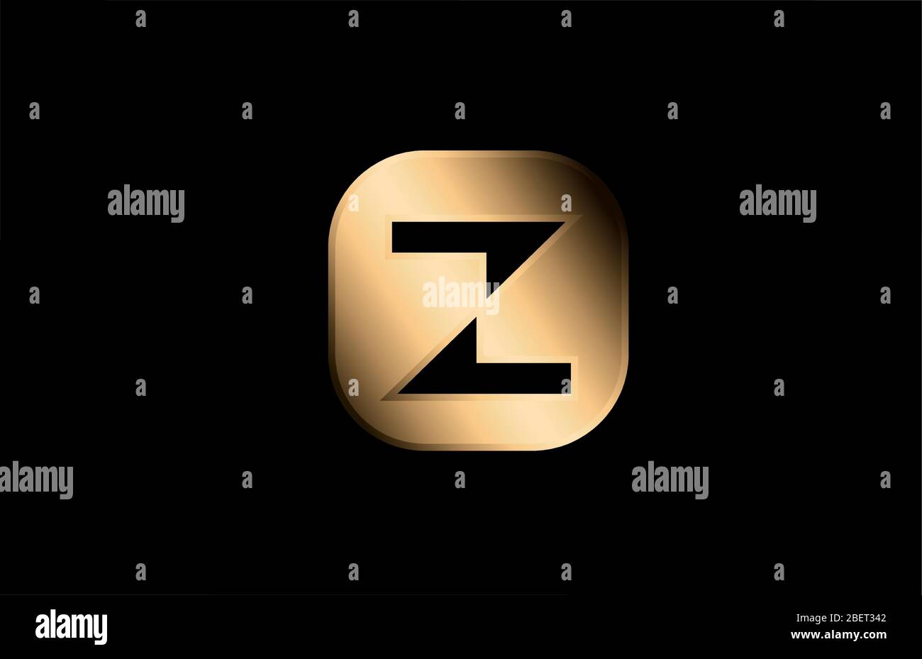 gold metal Z alphabet letter logo icon design for business and company ...