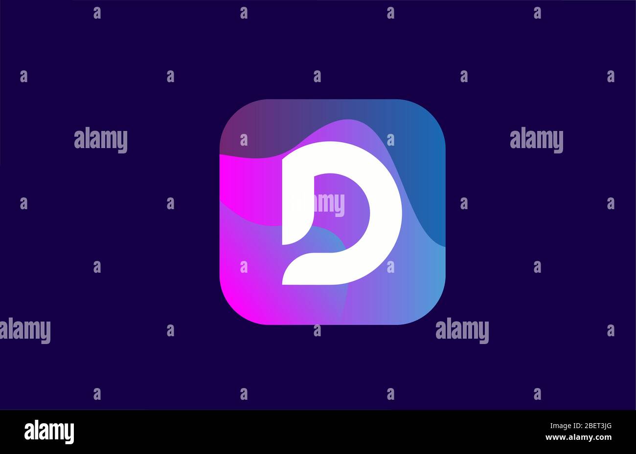 pink blue D alphabet letter logo icon design for company and business ...