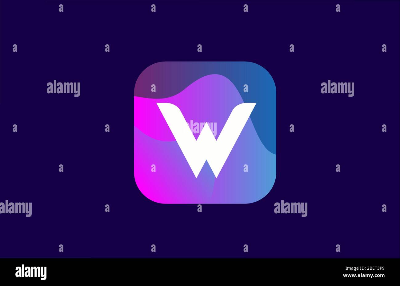pink blue W alphabet letter logo icon design for company and business ...