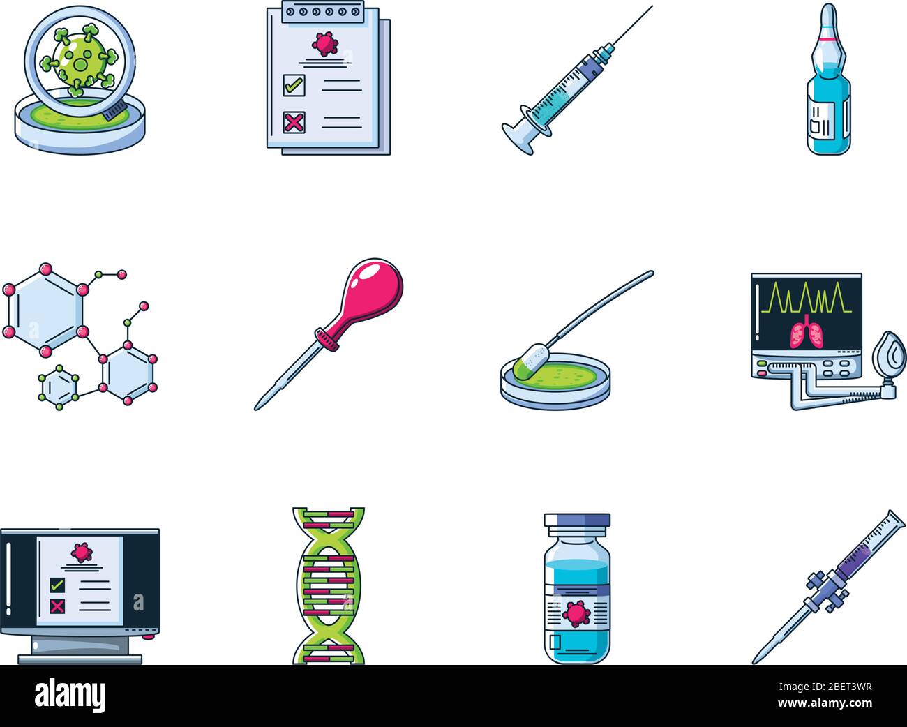 set of icons laboratory research vector illustration design Stock ...