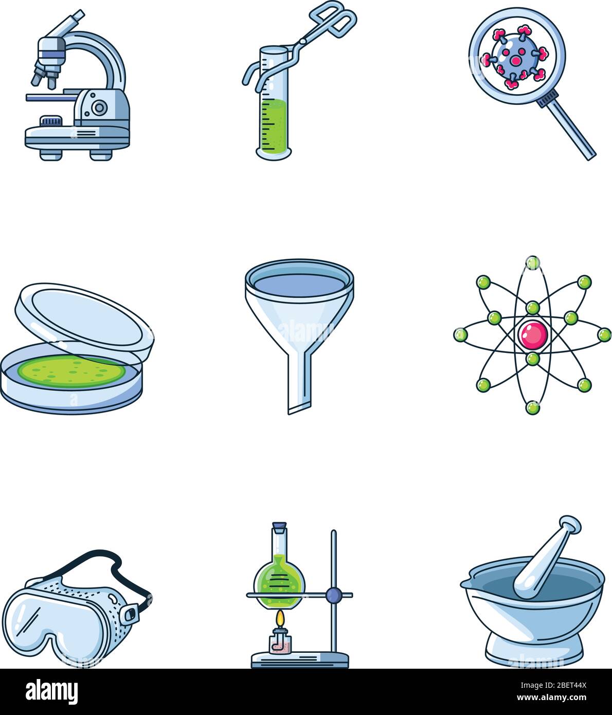 set of icons laboratory research vector illustration design Stock ...