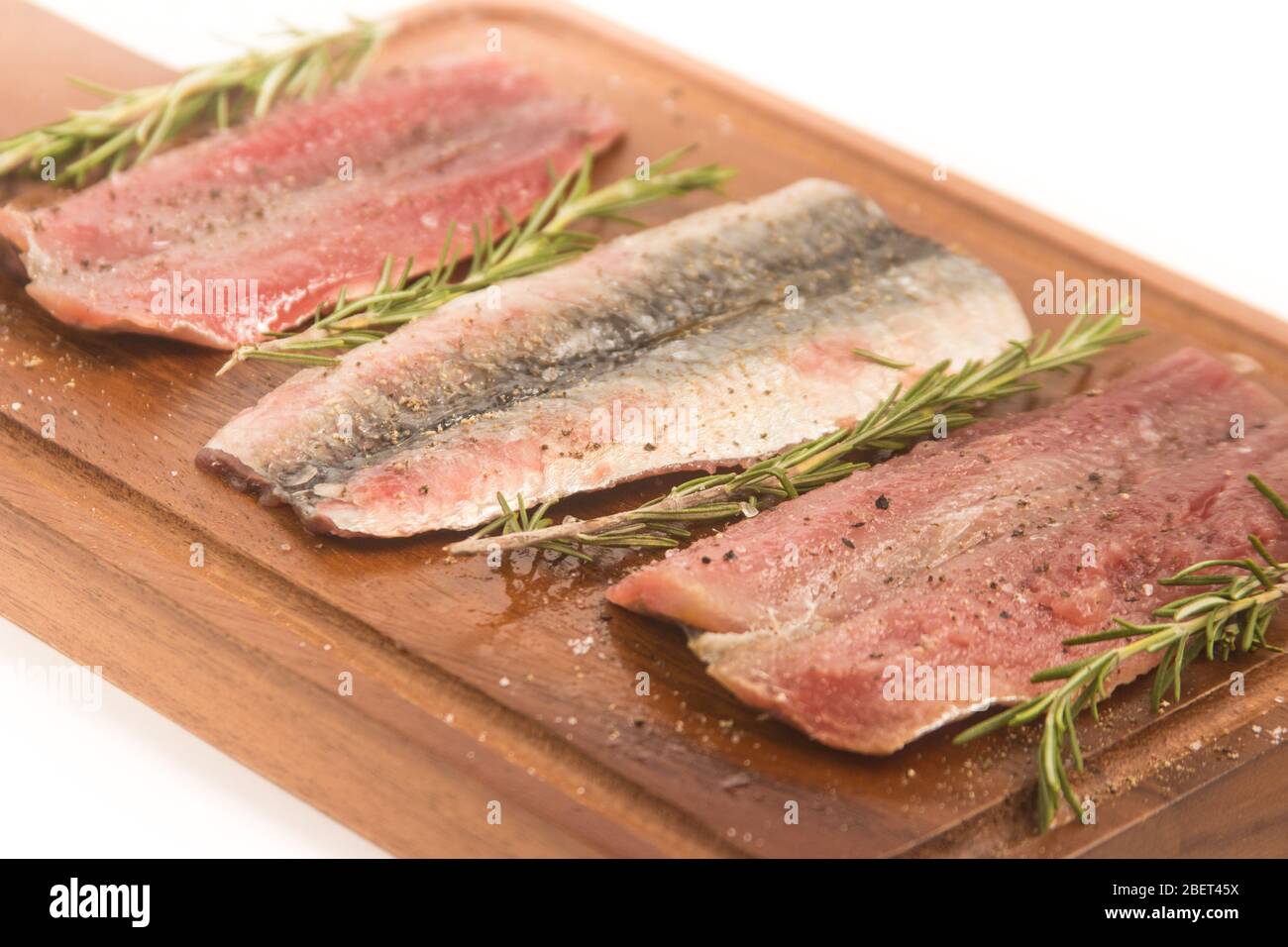 Raw Fresh Sardine Fillet isolated on white background Stock Photo Alamy
