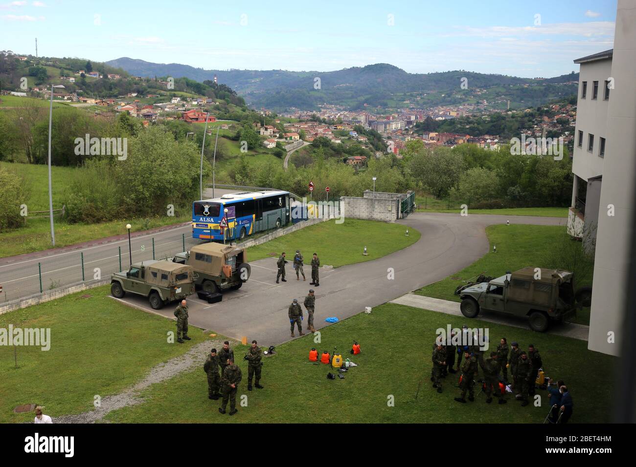 Langreo, Spain. 15th Apr, 2020. Langreo, SPAIN: The facilities have good views of all Langreo during the 33rd day of the Spanish Alert State in Mentalia Langreo in Langreo, Spain on April 15, 2020. (Photo by Alberto Brevers/Pacific Press) Credit: Pacific Press Agency/Alamy Live News Stock Photo