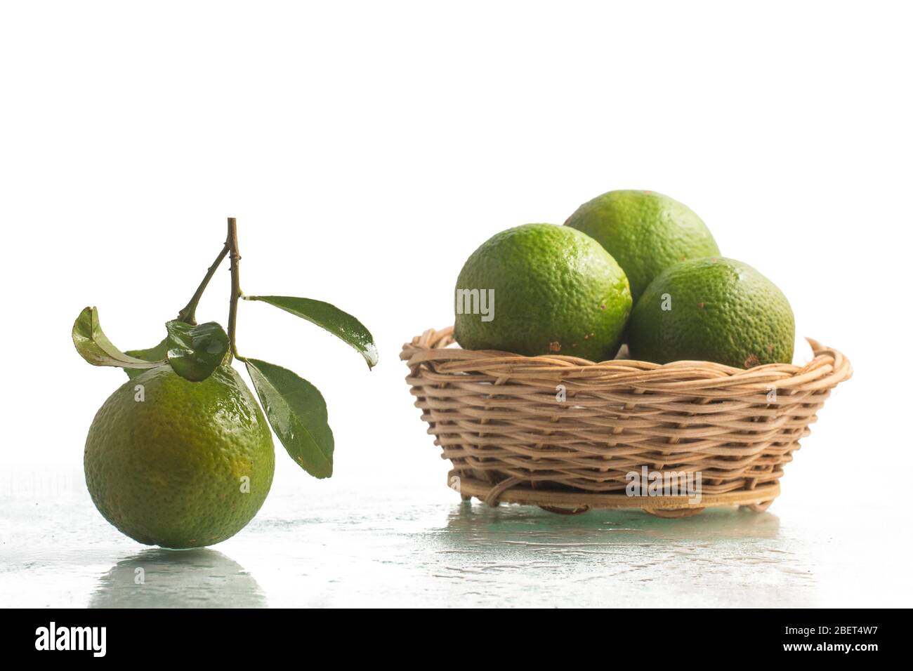 Limao-cravo. Brazilian Clove Lemon over a white background Stock Photo