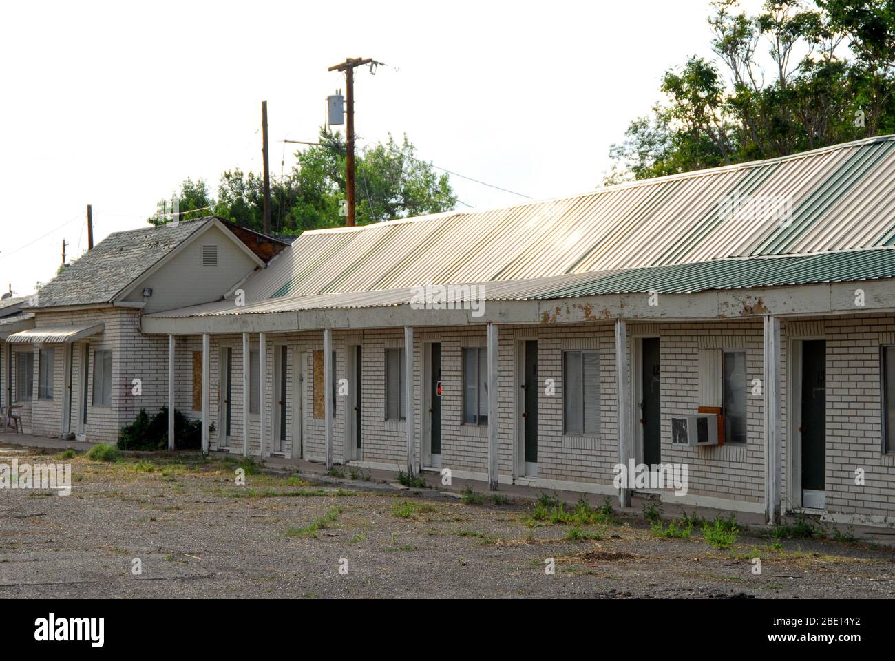 GREEN RIVER, UT/USA - JULY 10, 2012: The remains of an old abandoned roadside motel in southern Utah Stock Photo
