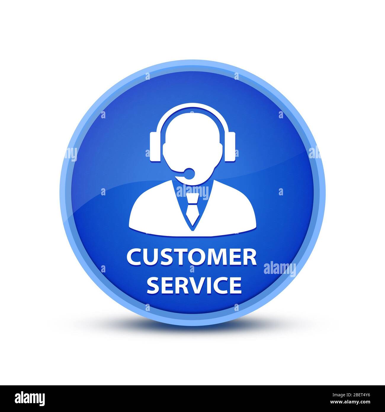 Customer service (Contact icon) isolated on special blue round button abstract illustration Stock Photo