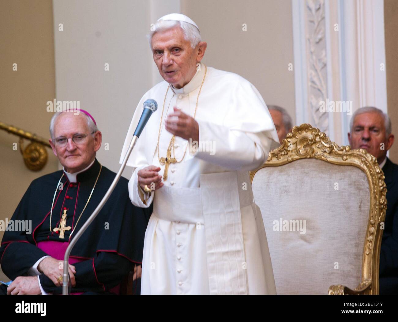 Honorary evening for Pope Benedict XVI. for his 85th Birthday in the  courtyard of the papal summer residence at Castel Gandolfo in Italy, with  costume Stock Photo - Alamy
