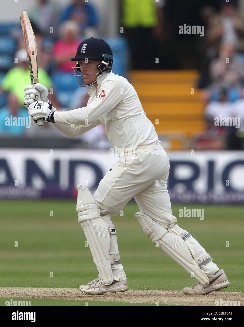LEEDS, UK - JUNE 1ST England's Dom Bess batting during the first day of the Second Nat West Test match between England and Pakistan at Headingley Cricket Ground, Leeds on Friday 1st June 2018. (Credit: Mark Fletcher | MI News) Stock Photo