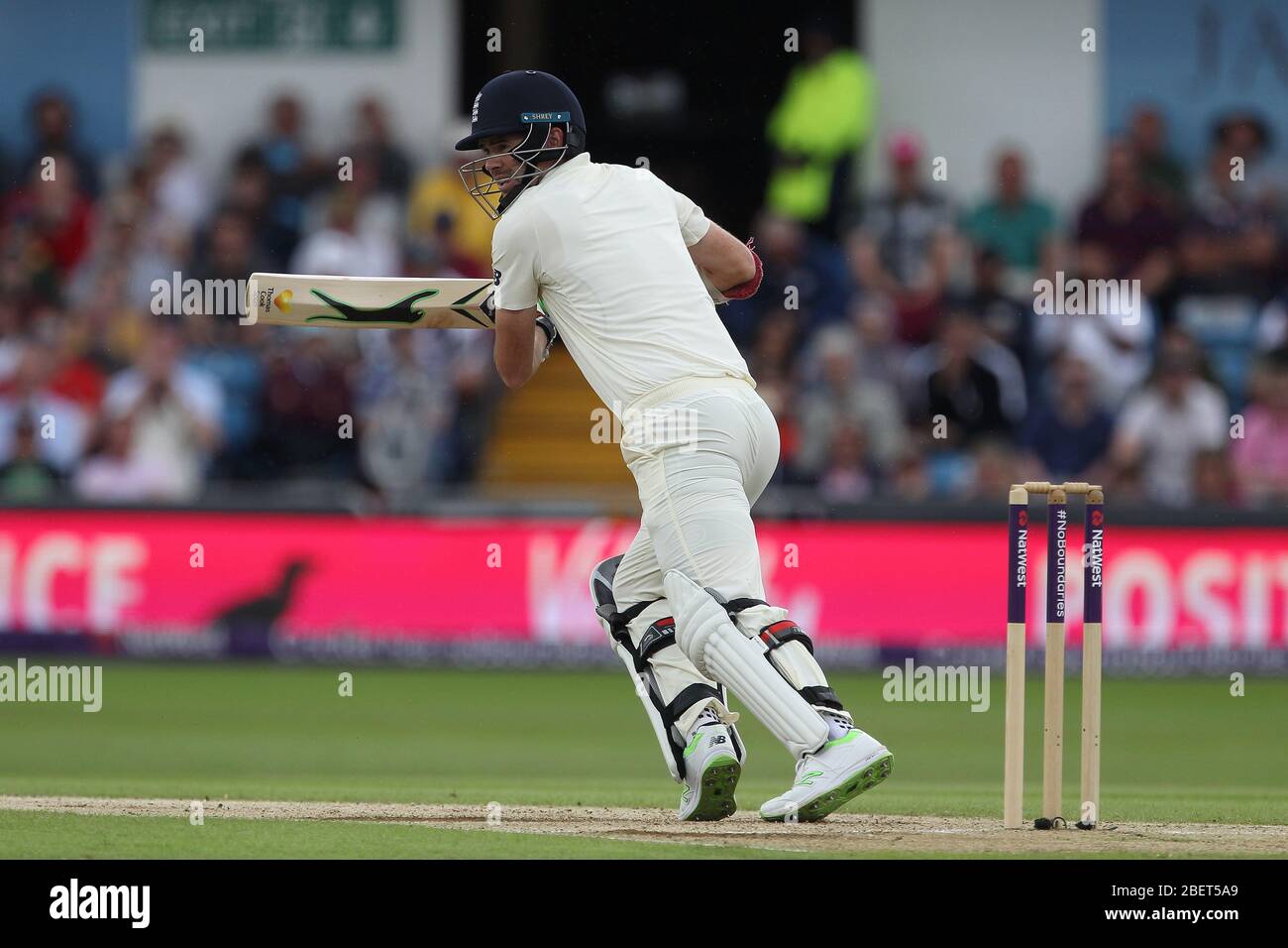 LEEDS, UK - JUNE 3rd James Anderson of England batting during the third day of the Second Nat West Test match between England and Pakistan at Headingley Cricket Ground, Leeds on Sunday 3rd June 2018. (Credit: Mark Fletcher | MI News) Stock Photo