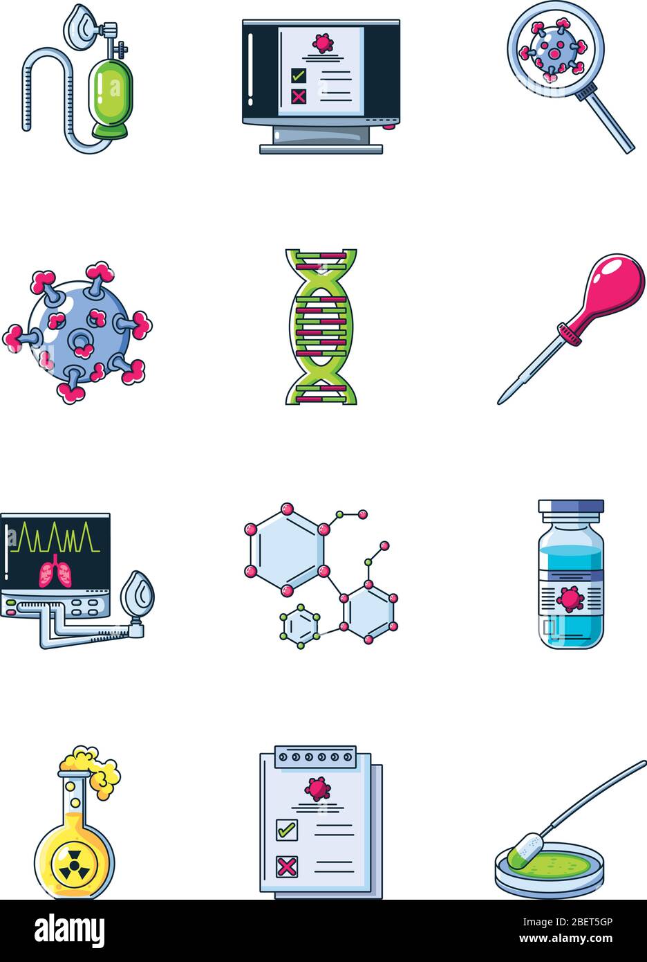 set of icons laboratory research vector illustration design Stock ...