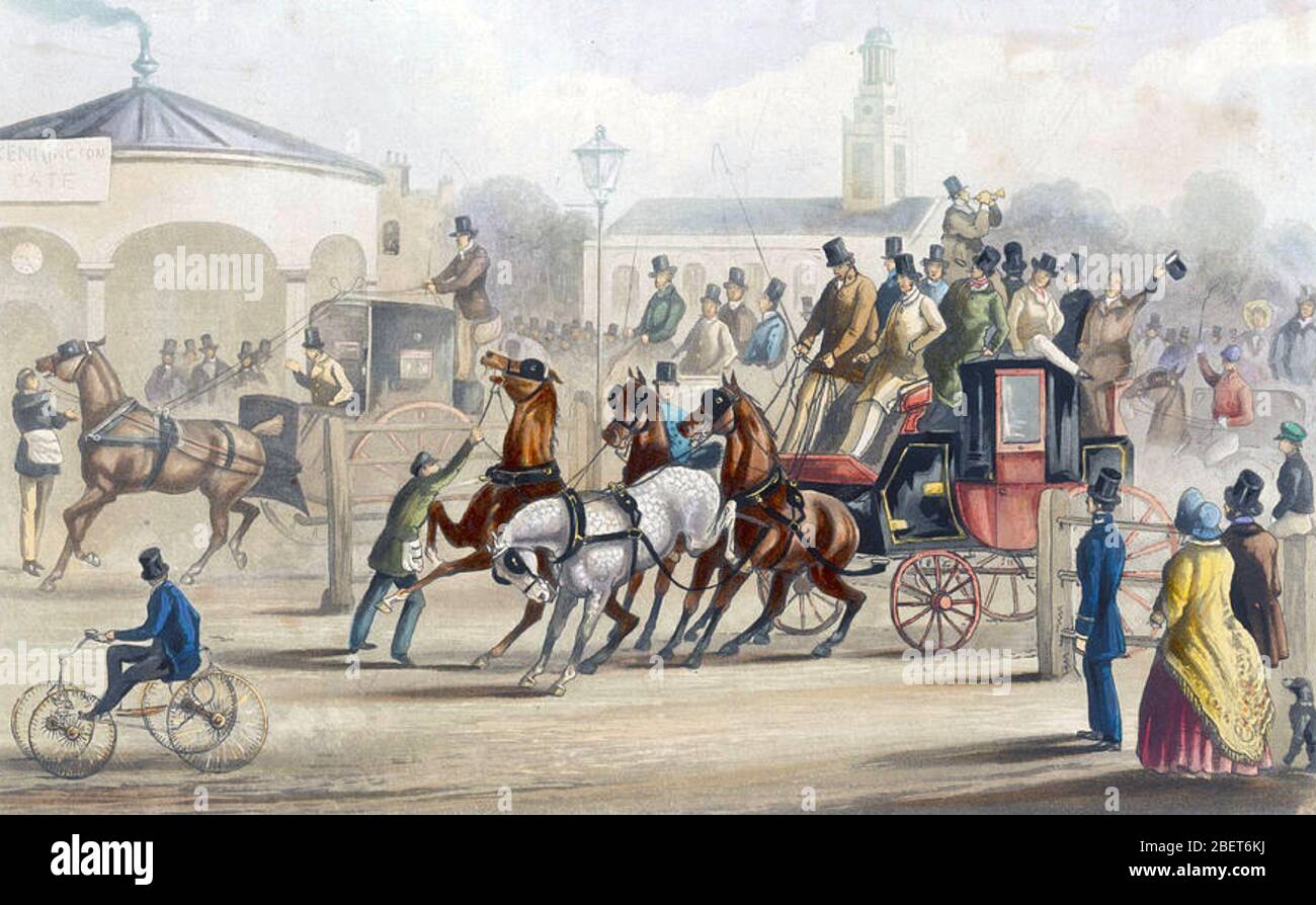 KENNINGTON TURNPIKE, south London,  1830. Stock Photo