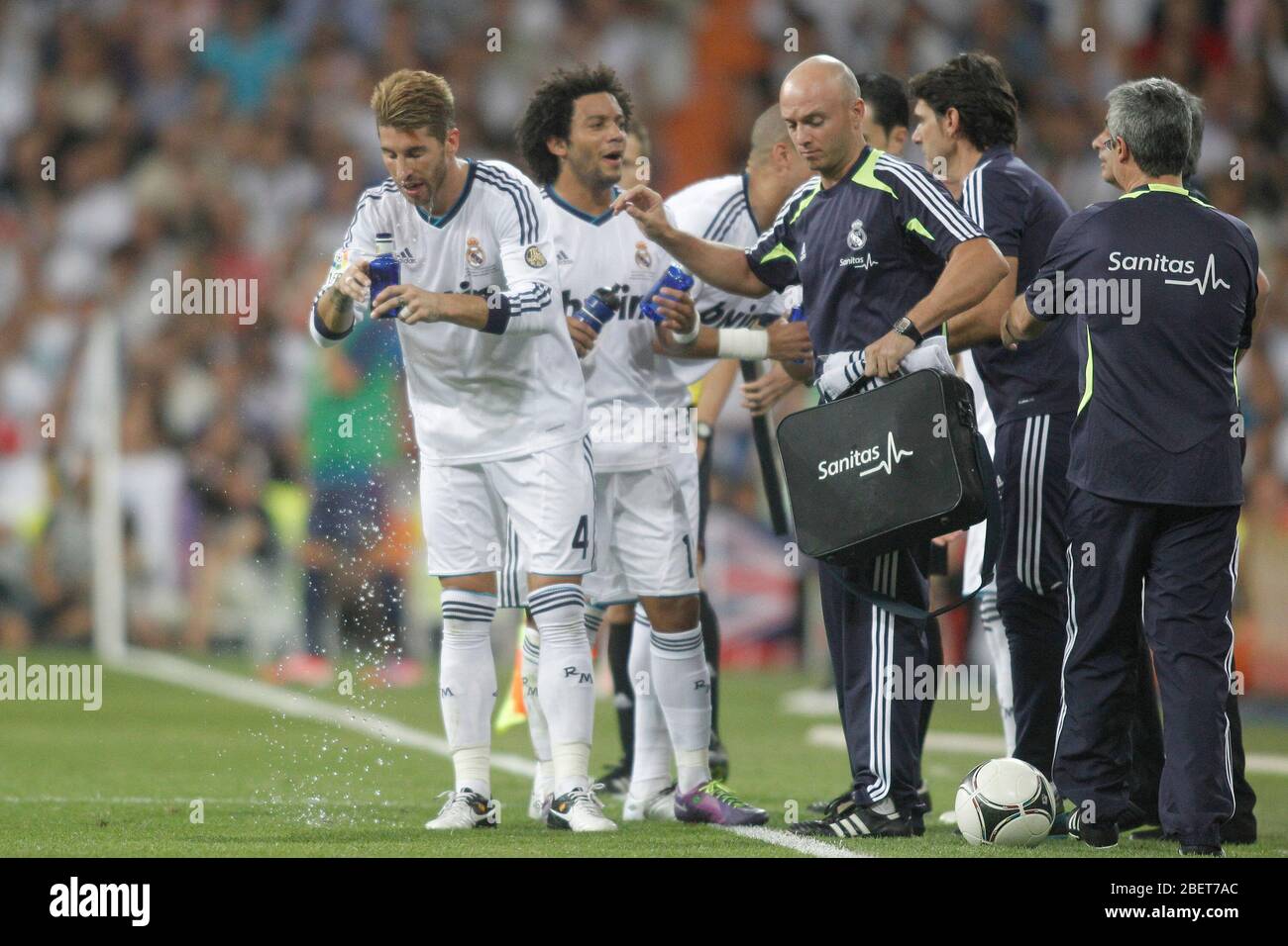 Real Madrid's  players during Super Copa of Spain on Agost 29th 2012...Photo:  (ALTERPHOTOS/Ricky) Super Cup match. August 29, 2012.   (foto:ALTERPHOT Stock Photo