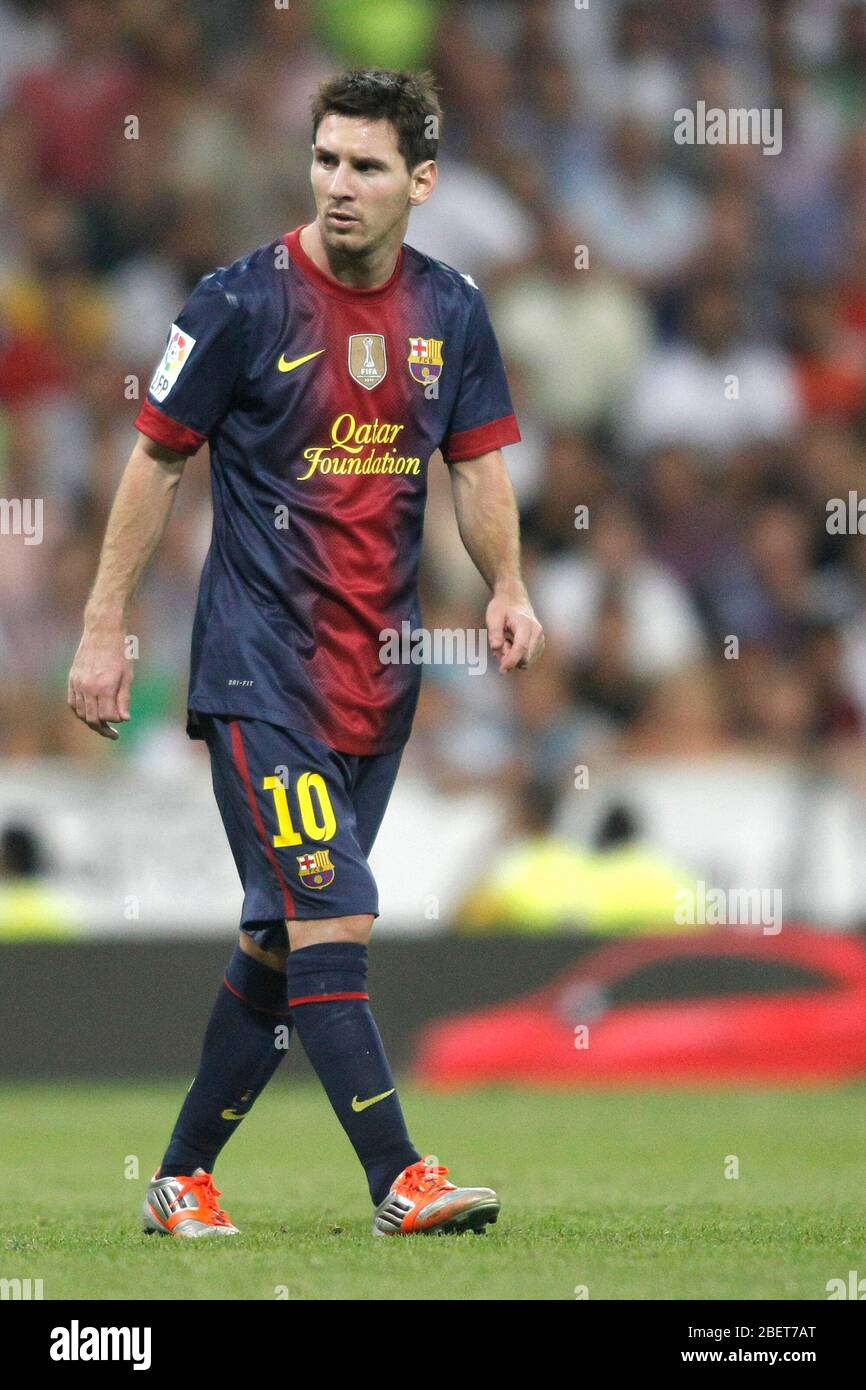 Barcelona's Leo Messi during Super Copa of Spain on Agost 29th 2012...Photo: (ALTERPHOTOS/Ricky) Super Cup match. August 29, 2012. (foto:ALTERPHOTO Stock Photo - Alamy