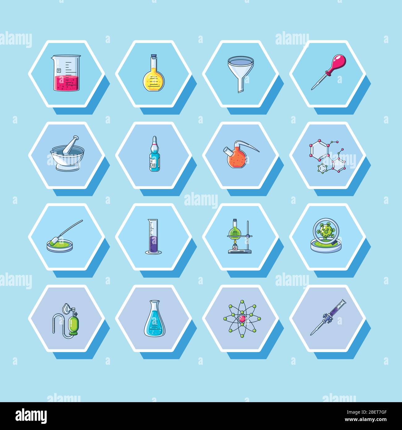 set of icons laboratory research vector illustration design Stock ...