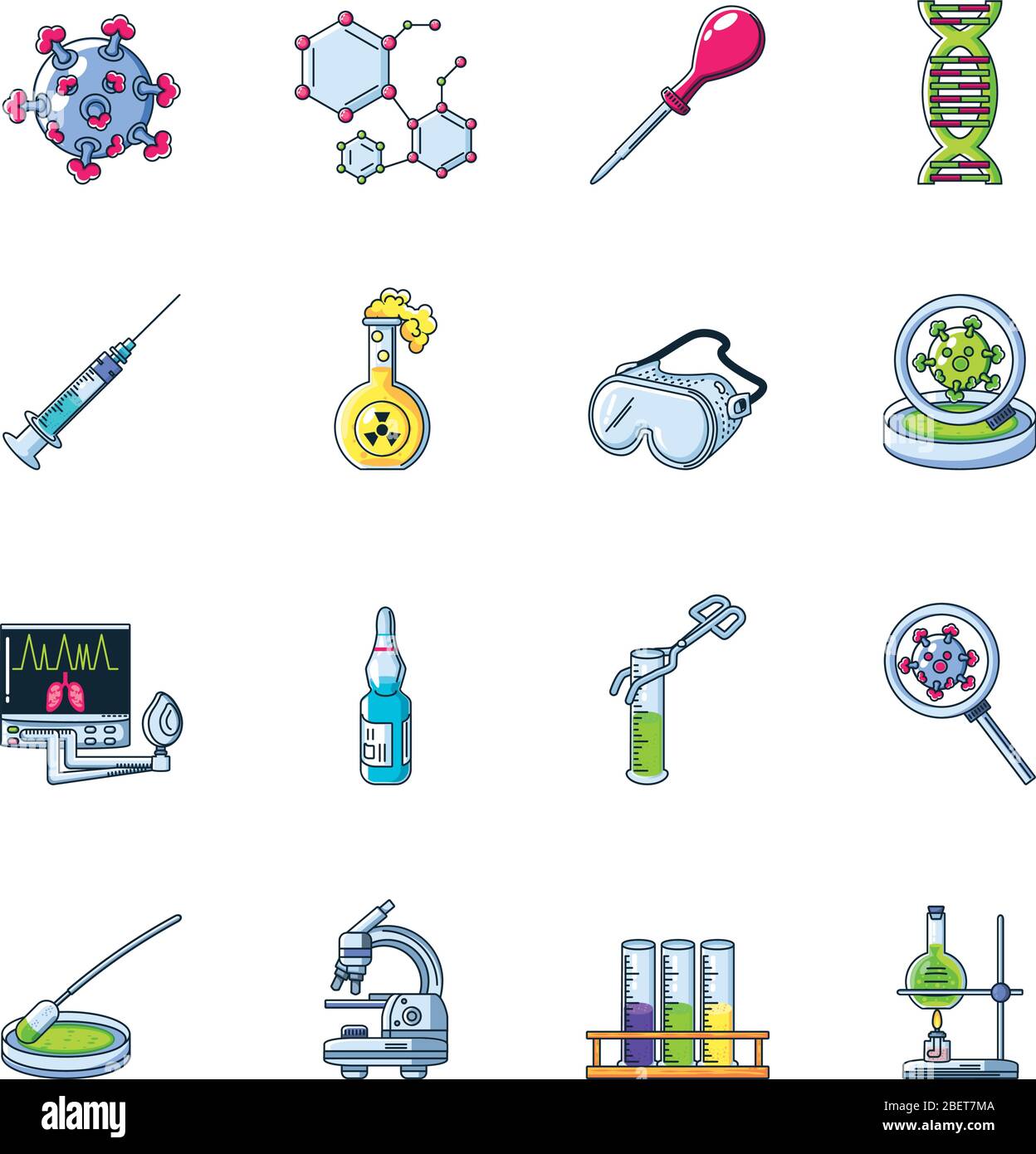 set of icons laboratory research vector illustration design Stock ...